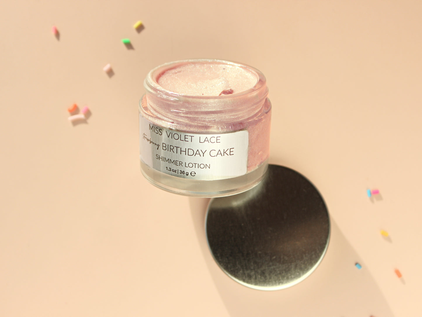 strawberry birthday cake · shimmer lotion